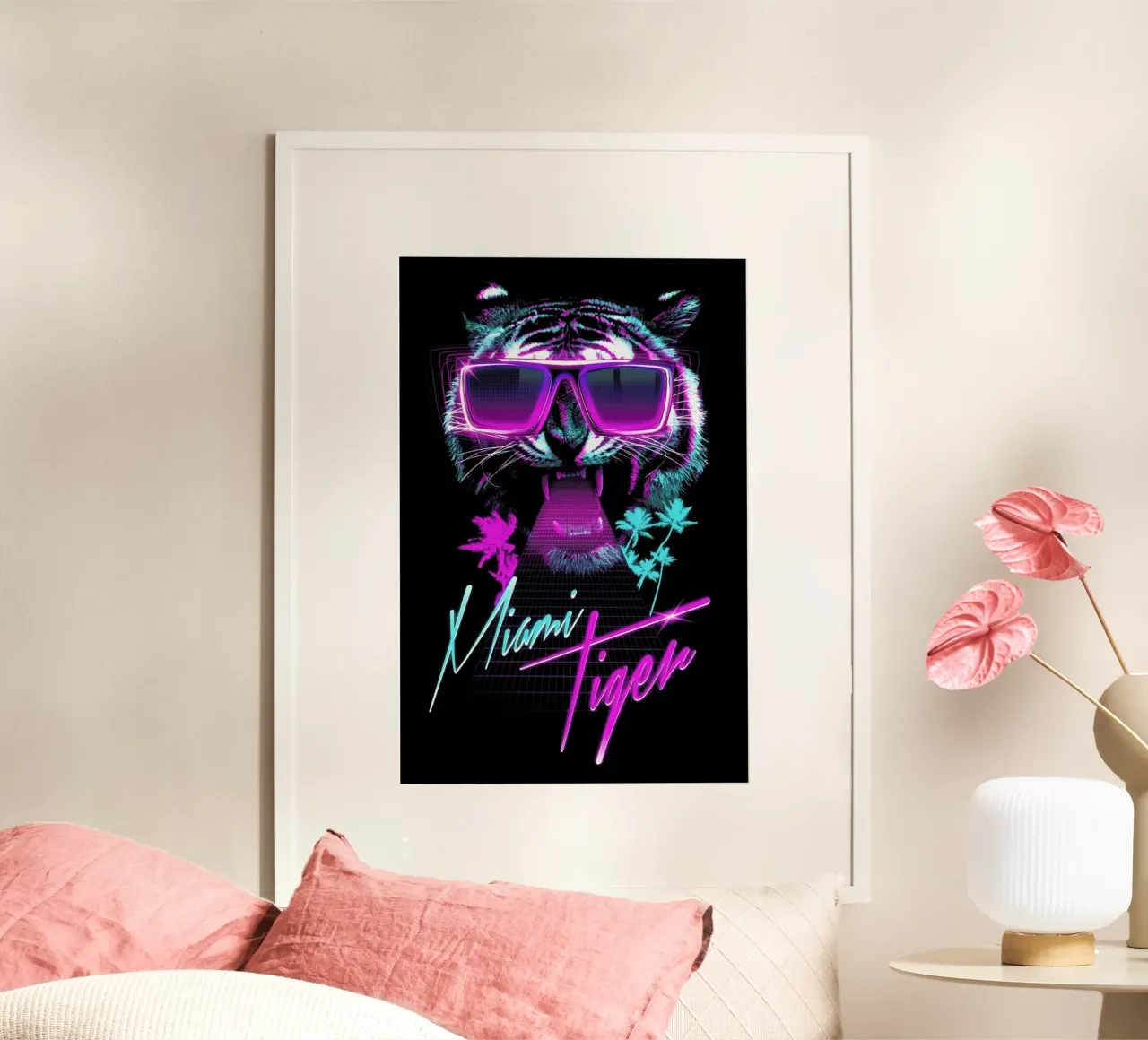 Miami Tiger poster con telaio in plastica da Róbert Farkas