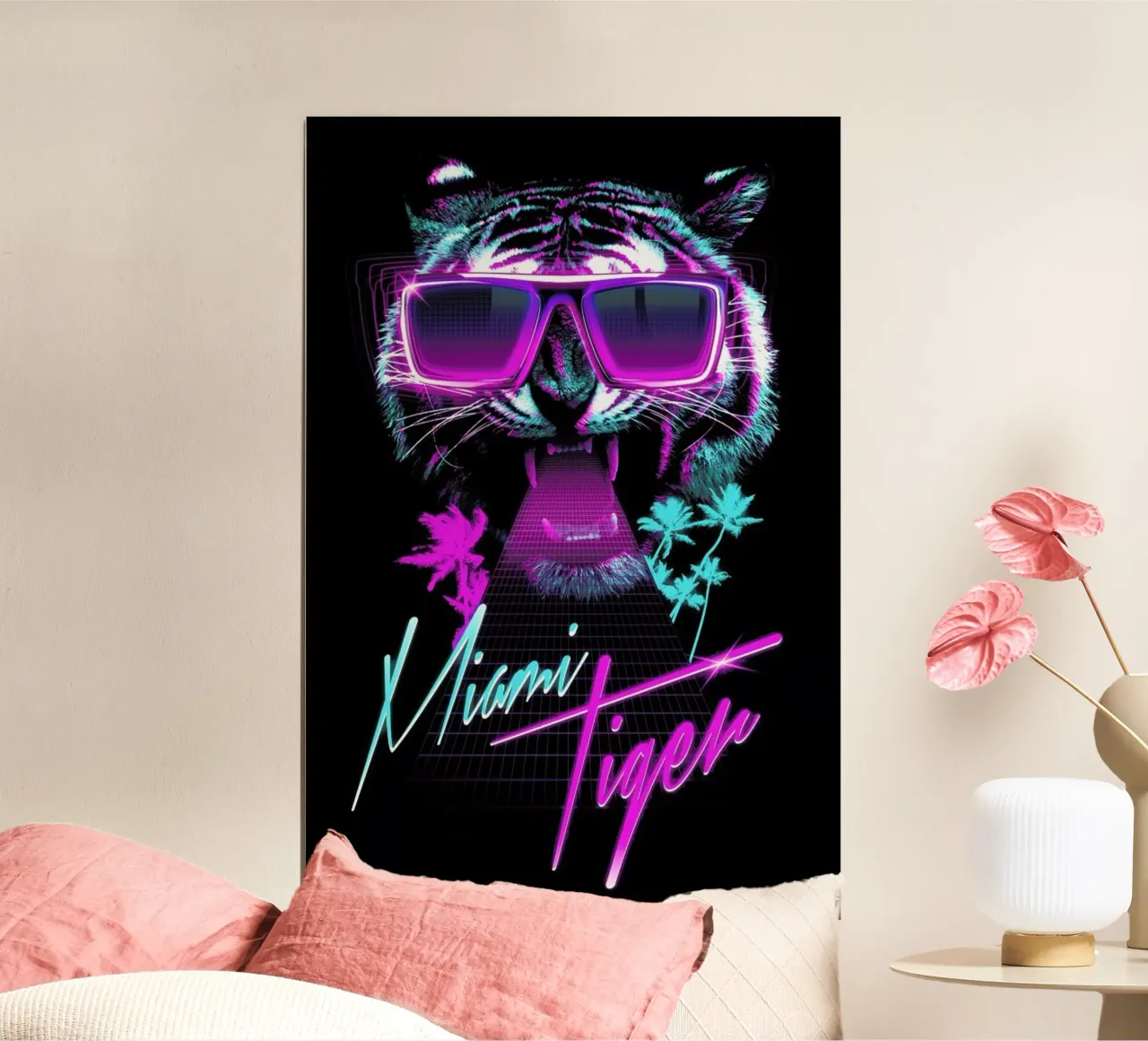 Miami Tiger poster con telaio in plastica da Róbert Farkas