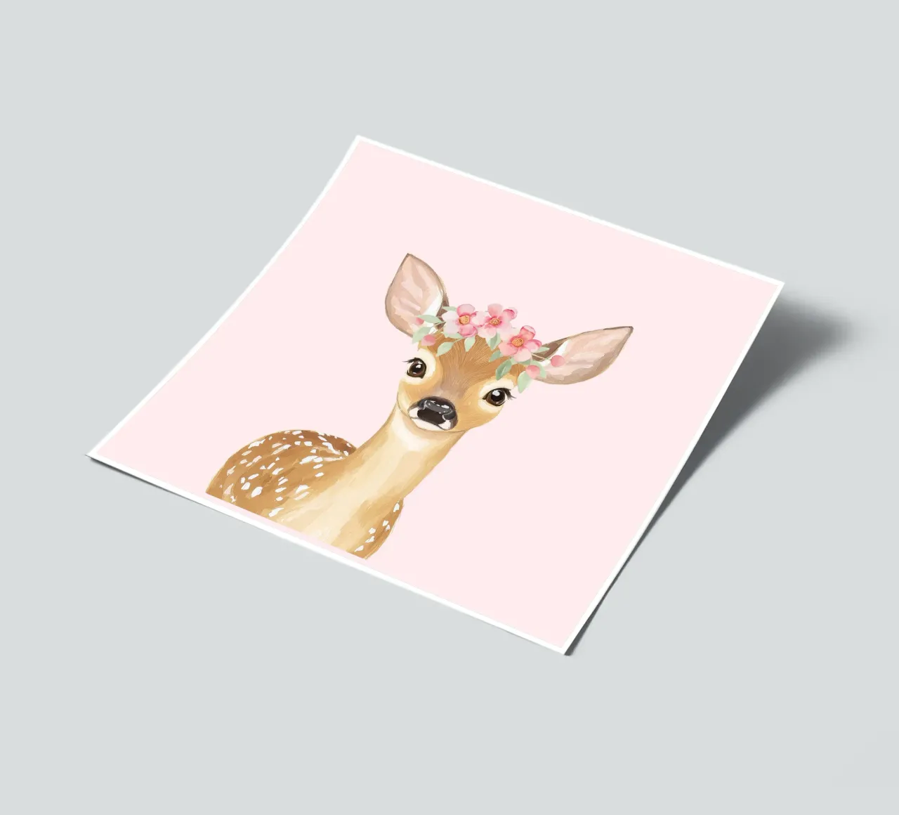 Póster de ciervo, póster de ciervo floral, arte de pared de animales pack de pegatina de Little Lola