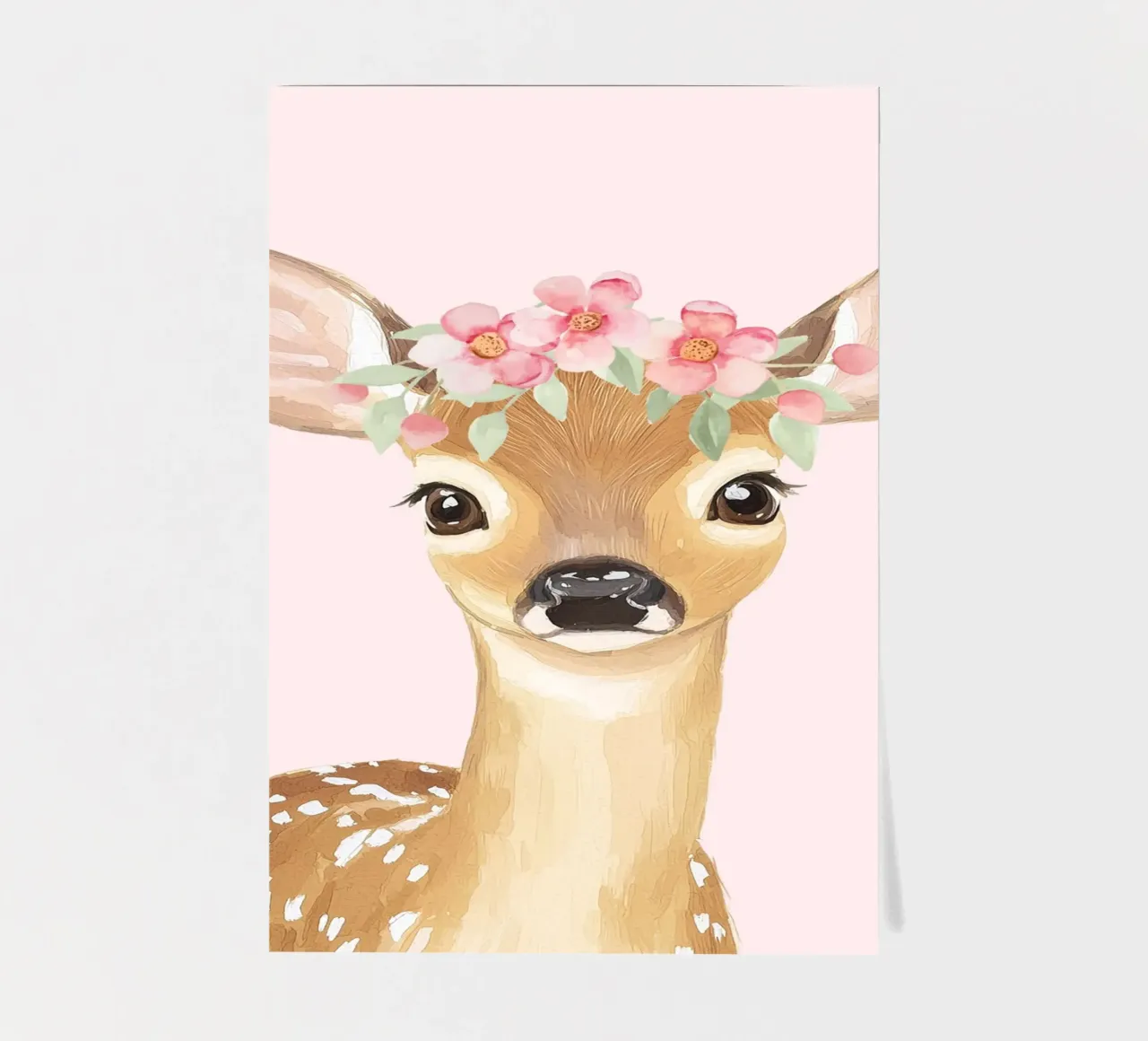 Póster de ciervo, póster de ciervo floral, arte de pared de animales pack de pegatina de Little Lola