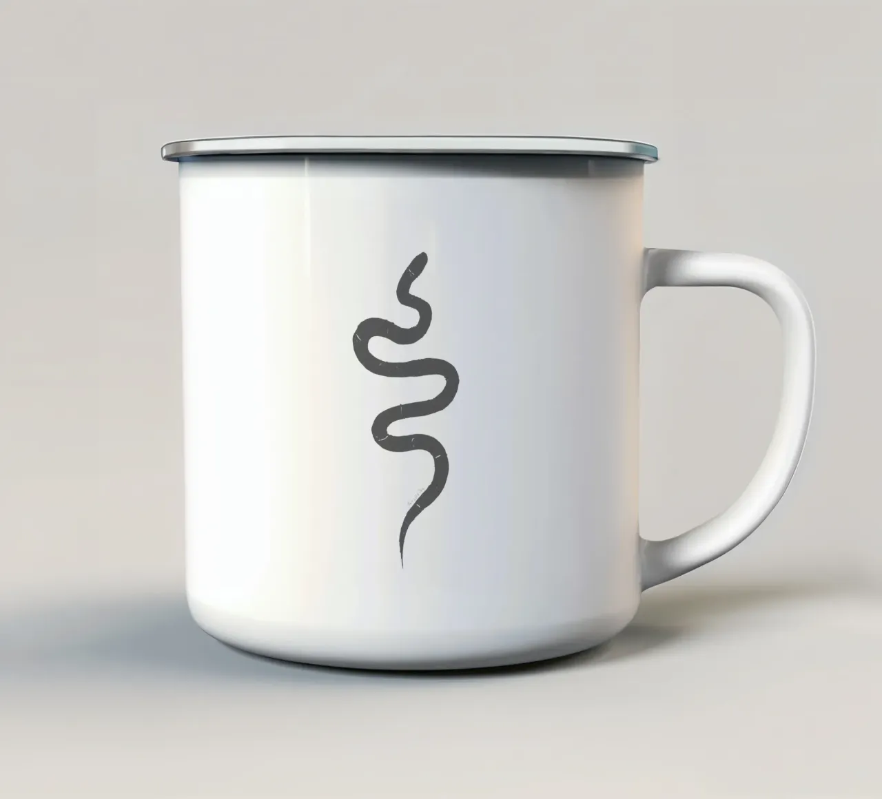 Serpente organico astratto nero carbone forma minimalista Boho tazza in smalto da This Wild Soul - Illustration
