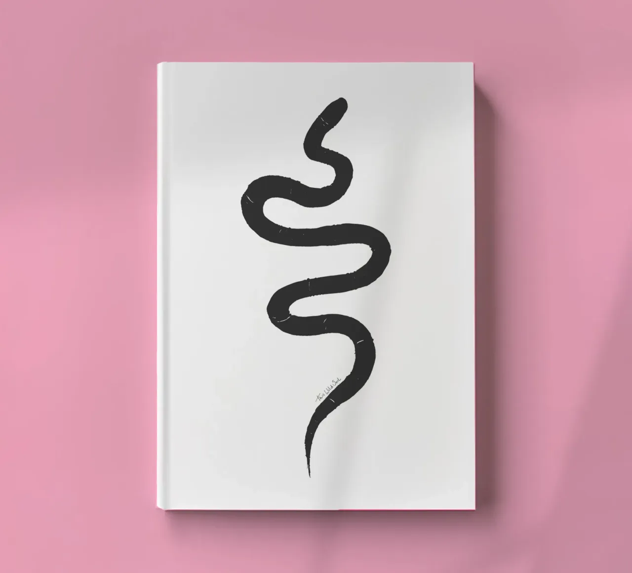 Snake Organic Abstract Black Charcoal Minimalist Boho Shape notebook by This Wild Soul - Illustration
