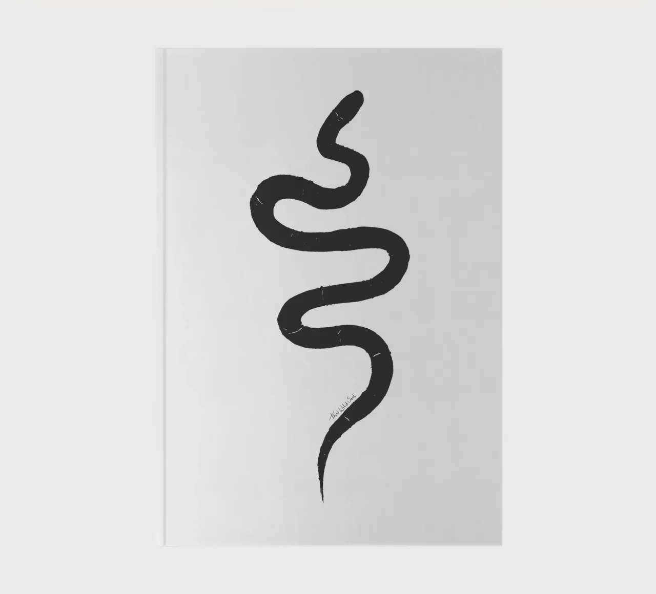 Snake Organic Abstract Black Charcoal Minimalist Boho Shape notebook by This Wild Soul - Illustration