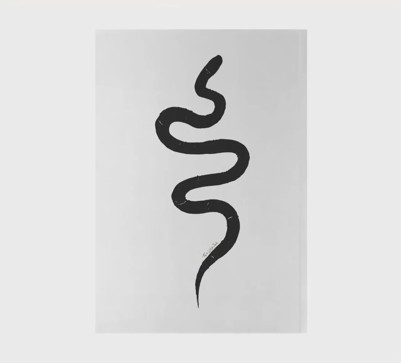 Snake Organic Abstract Black Charcoal Minimalist Boho Shape notebook by This Wild Soul - Illustration