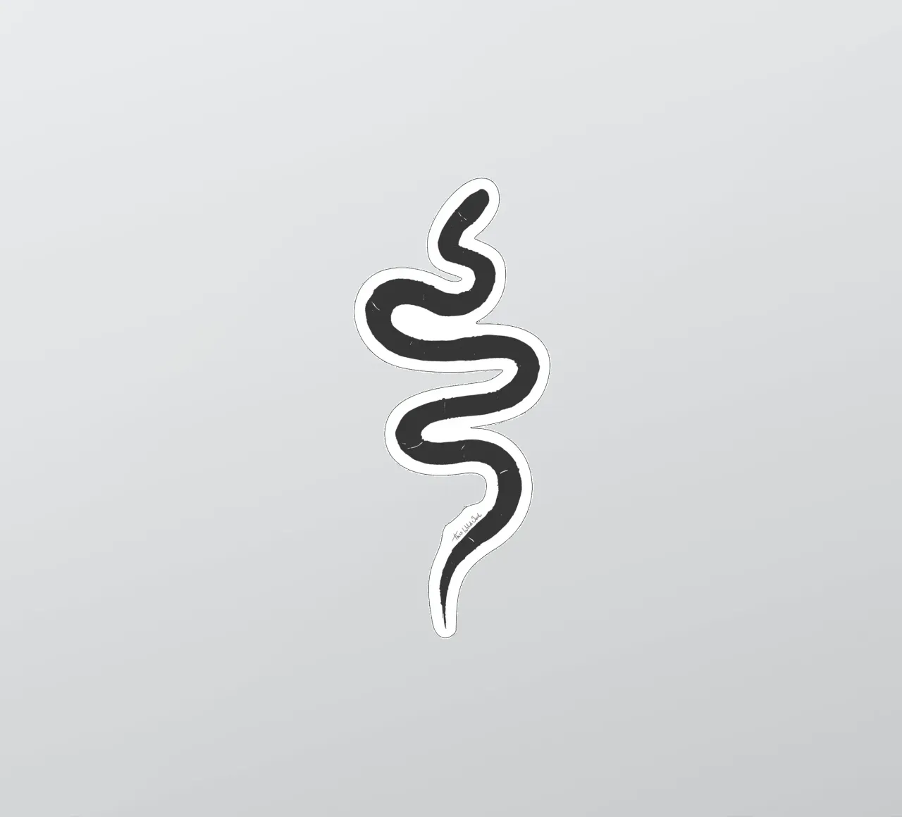 Snake Organic Abstract Black Charcoal Minimalist Boho Shape autocollant de This Wild Soul - Illustration