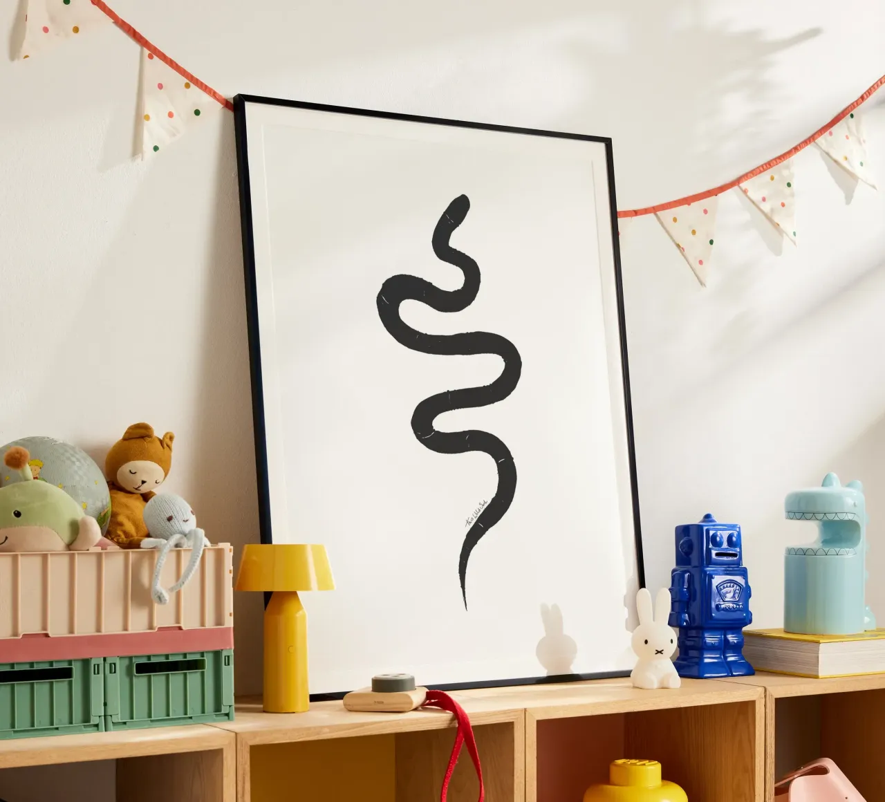 Snake Organic Abstract Black Charcoal Minimalist Boho Shape hahnemühle by This Wild Soul - Illustration