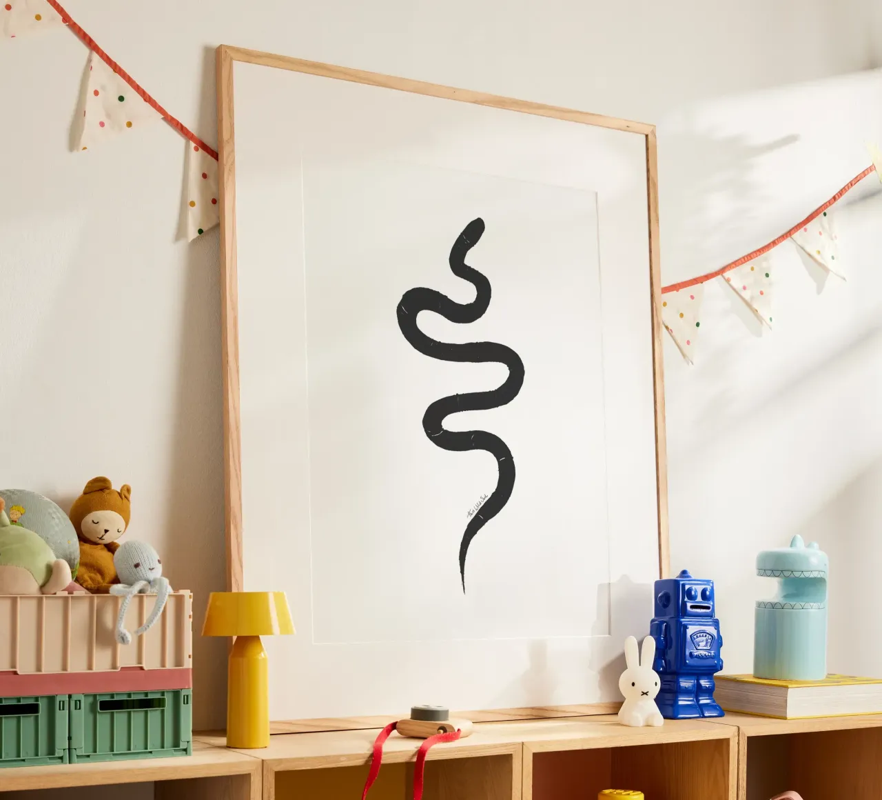Snake Organic Abstract Black Charcoal Minimalist Boho Shape hahnemühle by This Wild Soul - Illustration