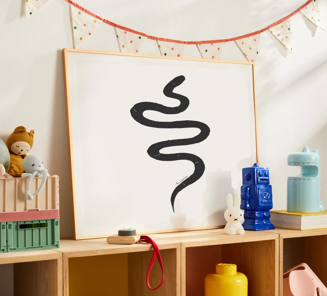 Snake Organic Abstract Black Charcoal Minimalist Boho Shape hahnemühle by This Wild Soul - Illustration