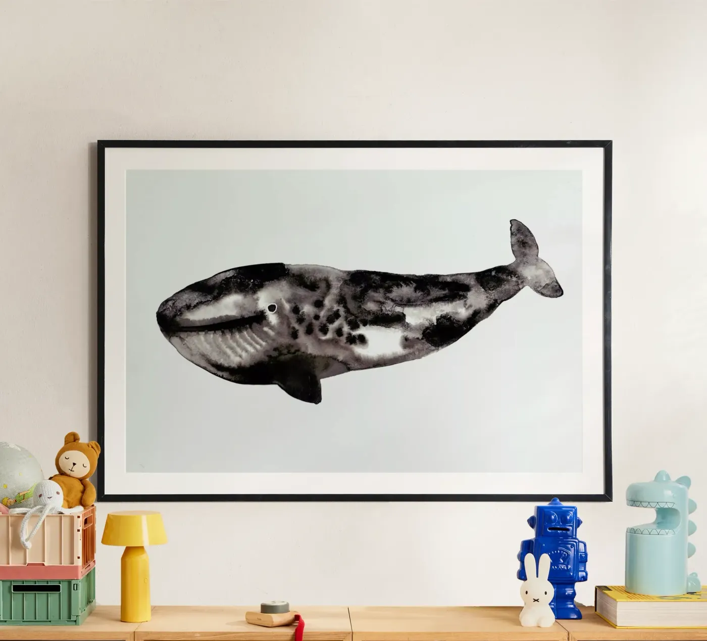 Whale poster by Farina Kuklinski