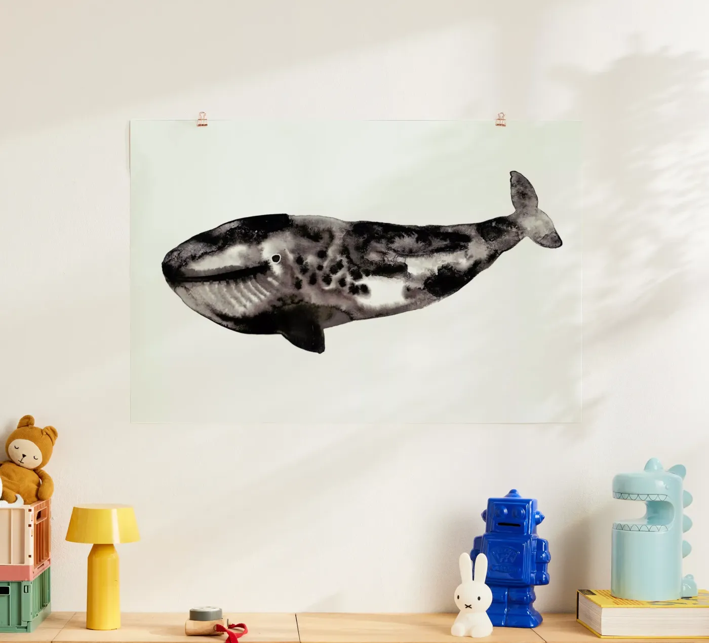 Whale poster by Farina Kuklinski