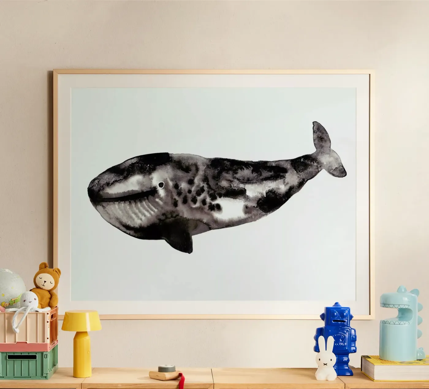 Whale poster by Farina Kuklinski