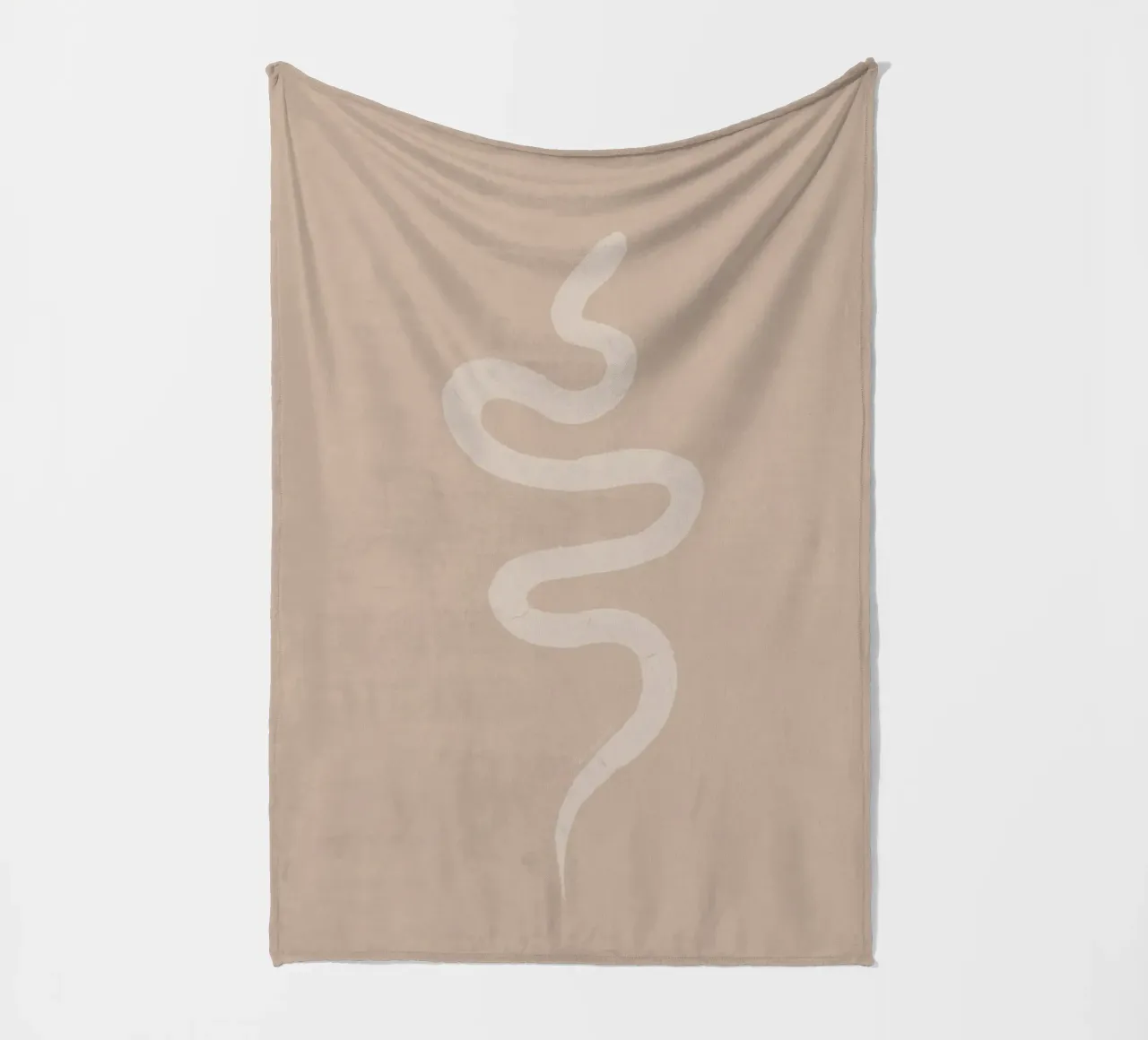 Boho Pesca Beige Bianco Serpente - Minimalista Astratto Organico coperta in pile da This Wild Soul - Illustration