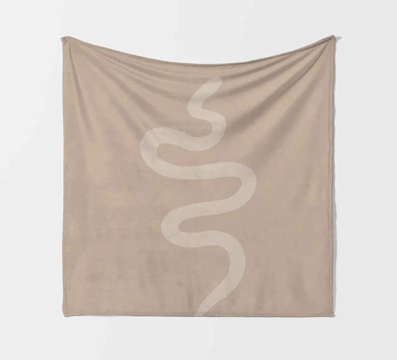 Boho Pesca Beige Bianco Serpente - Minimalista Astratto Organico coperta in pile da This Wild Soul - Illustration