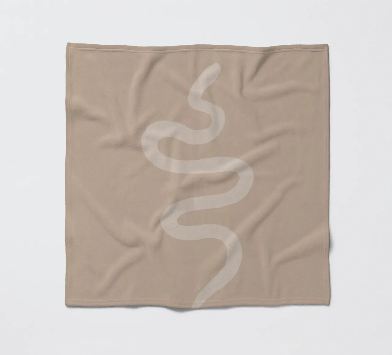 Boho Pesca Beige Bianco Serpente - Minimalista Astratto Organico coperta in pile da This Wild Soul - Illustration