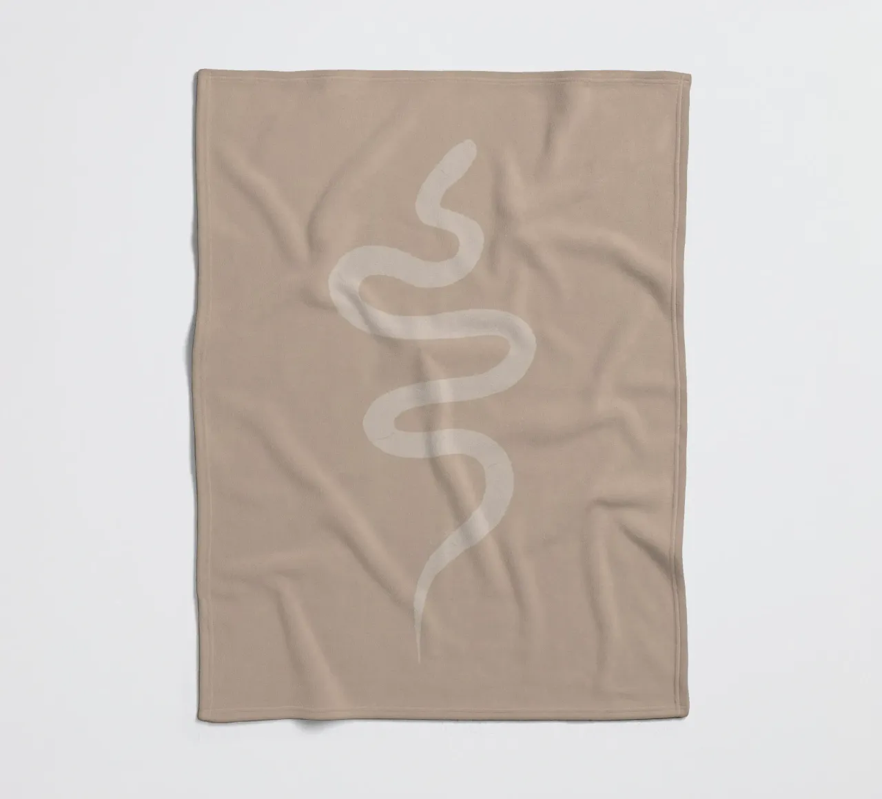 Boho Pesca Beige Bianco Serpente - Minimalista Astratto Organico coperta in pile da This Wild Soul - Illustration