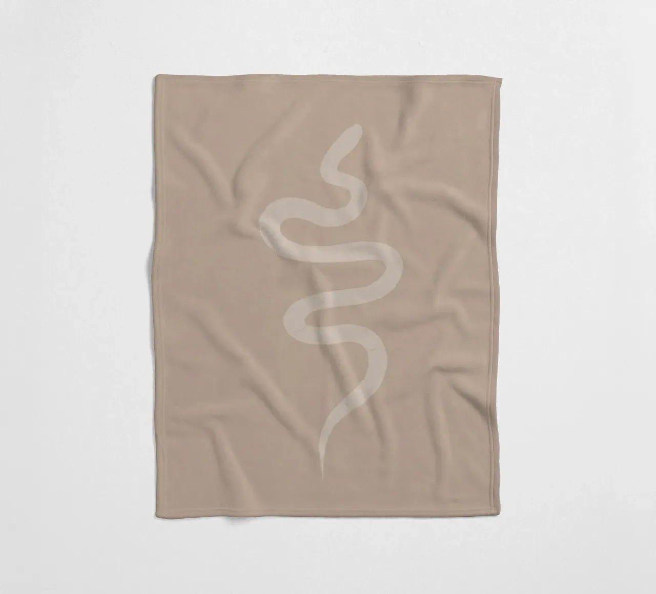 Boho Pesca Beige Bianco Serpente - Minimalista Astratto Organico coperta in pile da This Wild Soul - Illustration