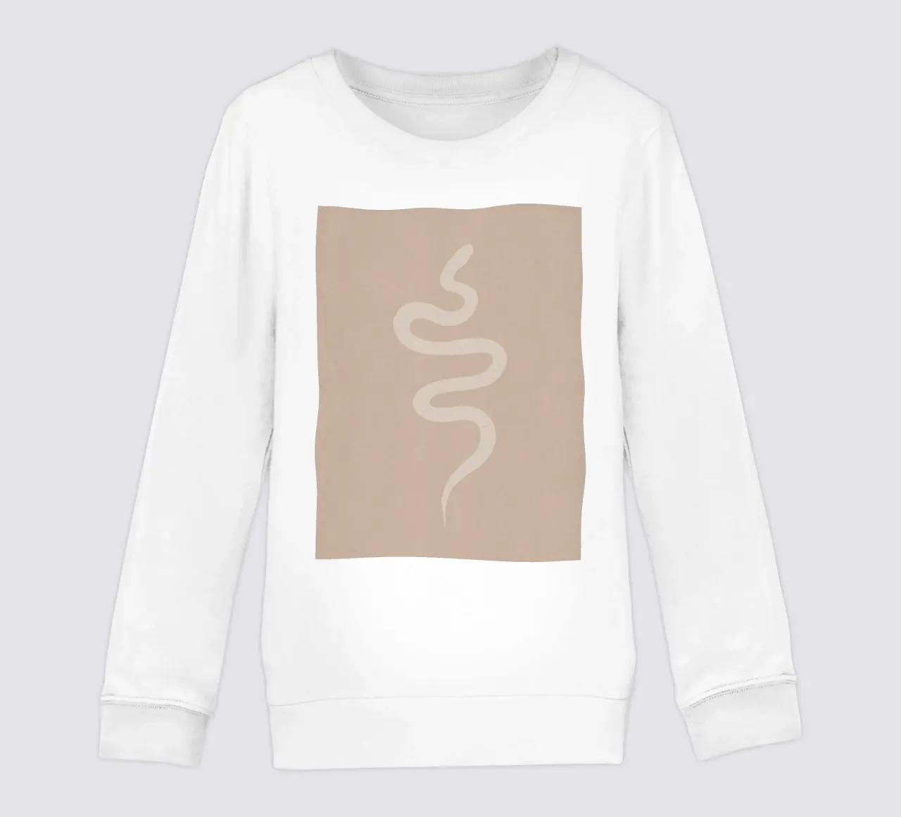 Boho Pesca Beige Bianco Serpente - Minimalista Astratto Organico felpa bambino da This Wild Soul - Illustration