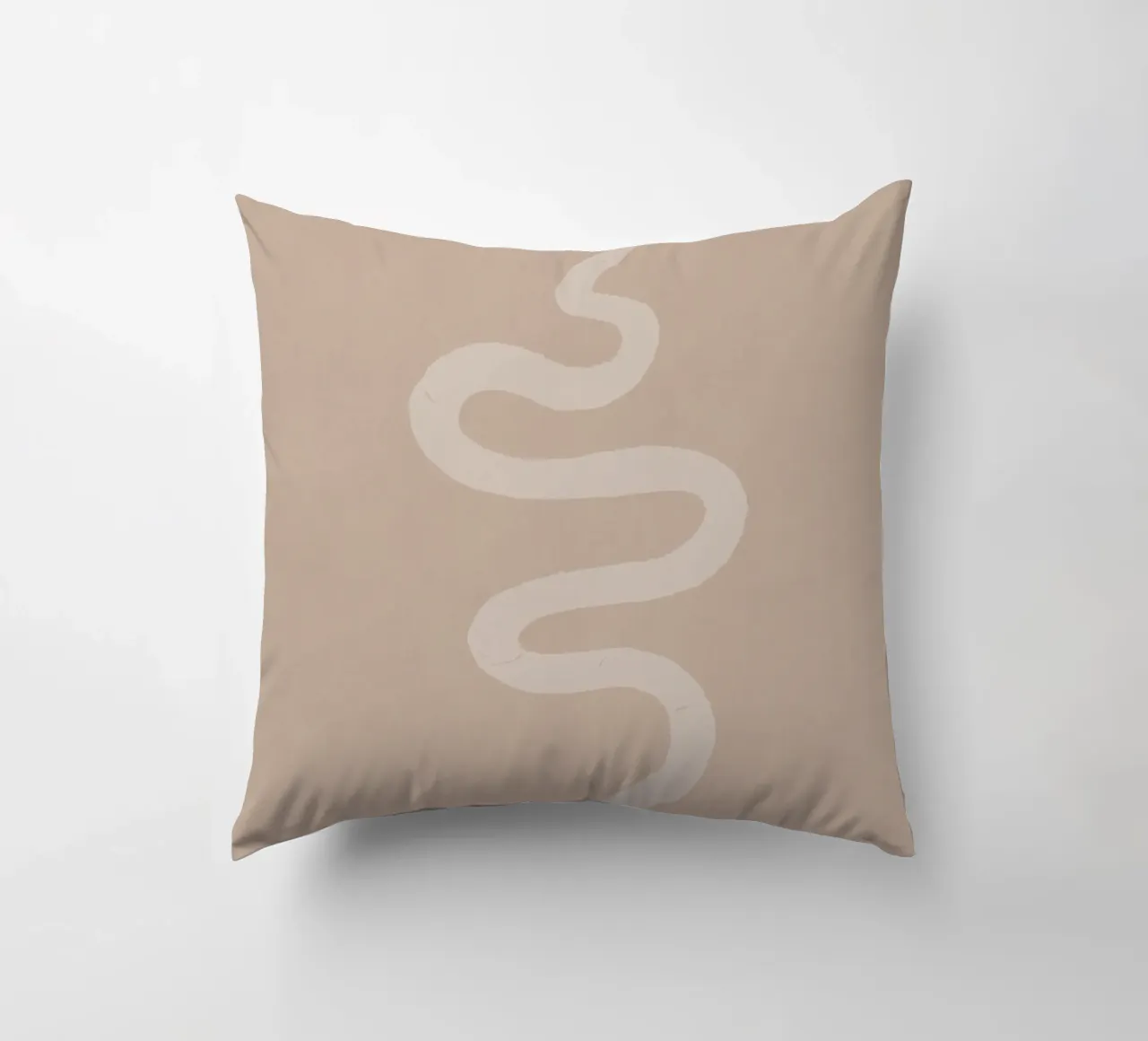 Boho Pesca Beige Bianco Serpente - Minimalista Astratto Organico cuscino da This Wild Soul - Illustration