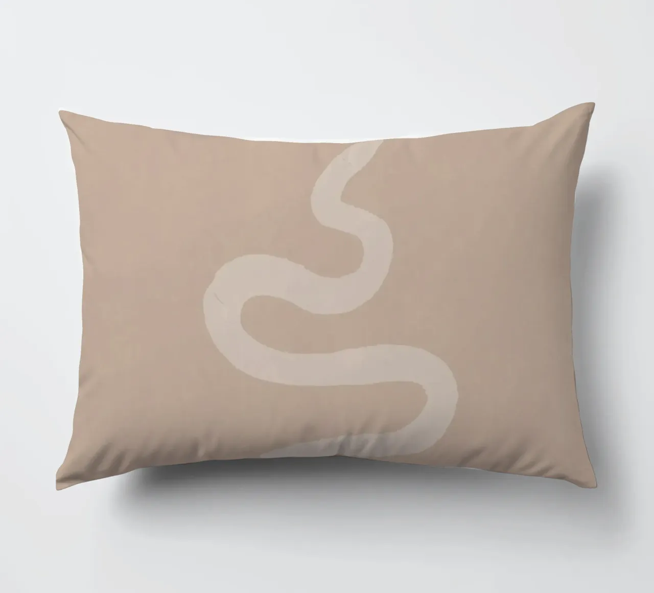 Boho Pesca Beige Bianco Serpente - Minimalista Astratto Organico cuscino da This Wild Soul - Illustration