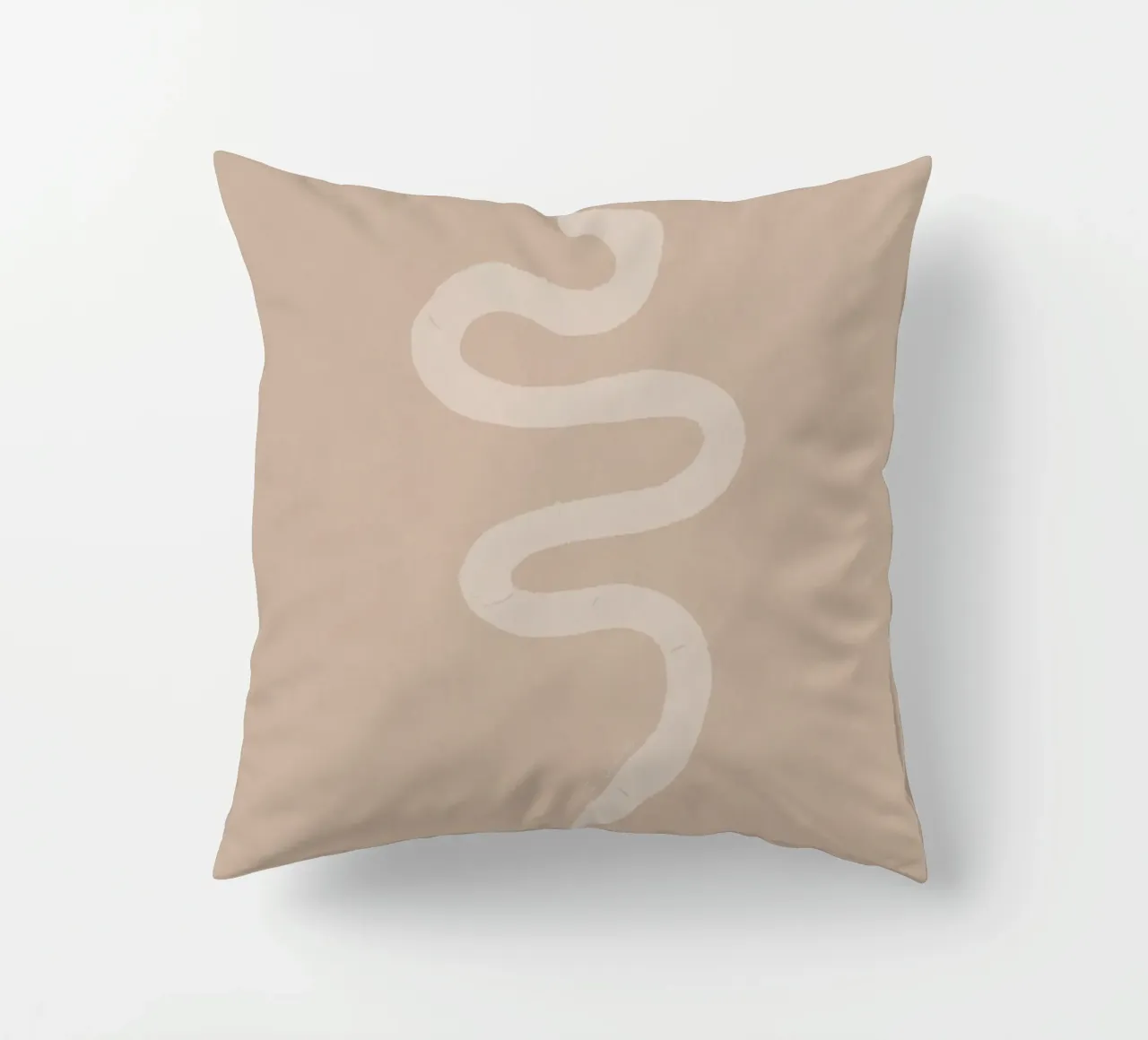 Boho Pesca Beige Bianco Serpente - Minimalista Astratto Organico cuscino da This Wild Soul - Illustration