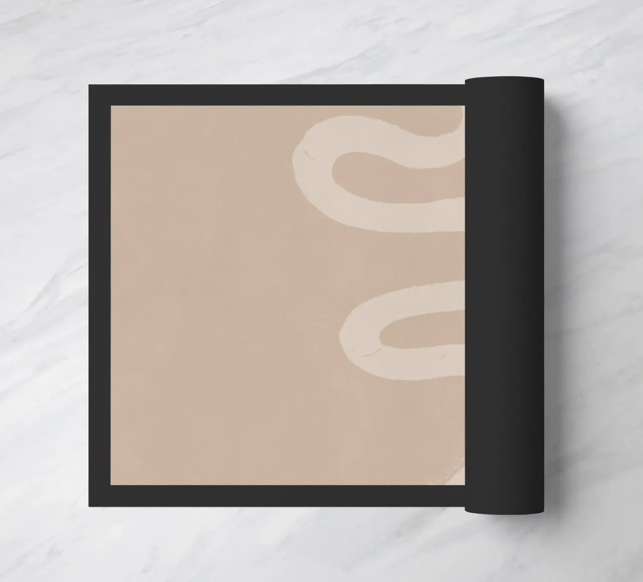 Boho Pesca Beige Bianco Serpente - Minimalista Astratto Organico zerbino da This Wild Soul - Illustration