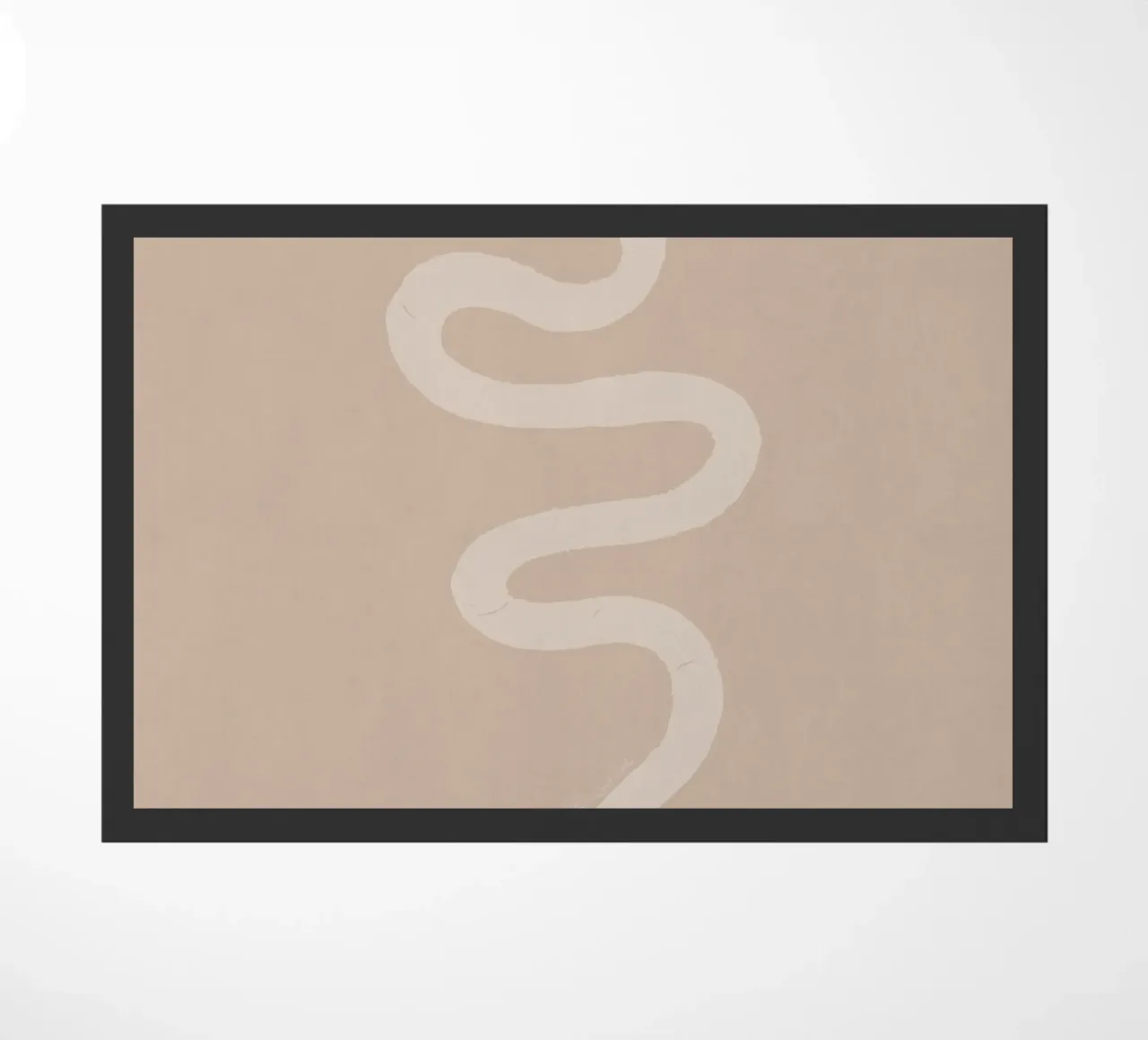 Boho Pesca Beige Bianco Serpente - Minimalista Astratto Organico zerbino da This Wild Soul - Illustration