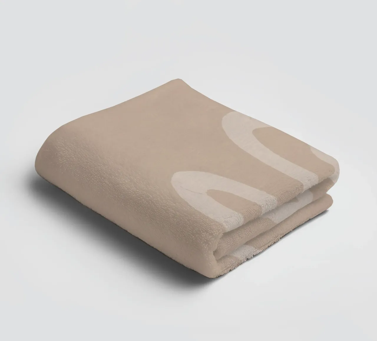Boho Peach Beige White Snake - Minimalist Abstract Organic towel by This Wild Soul - Illustration
