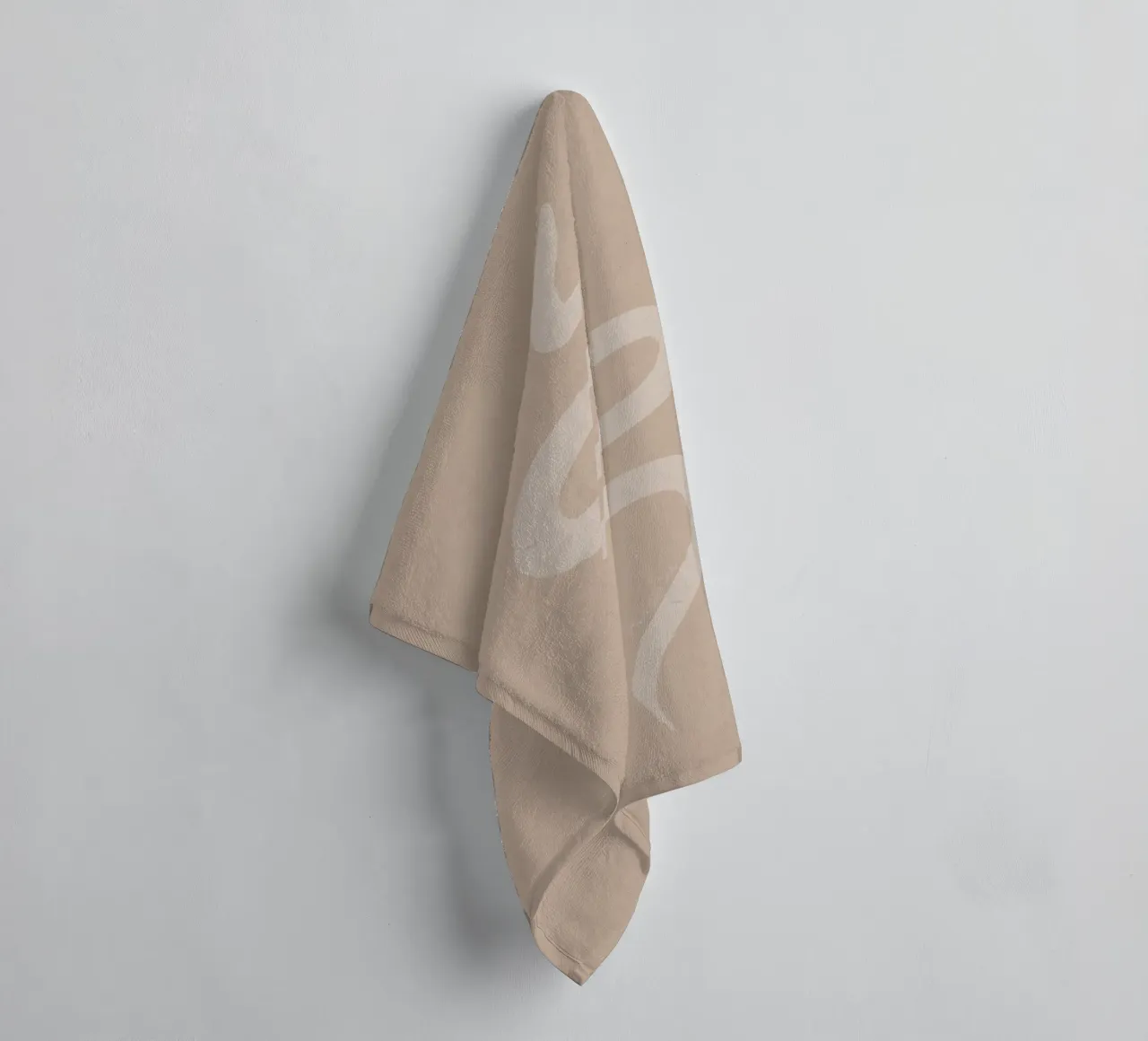 Boho Peach Beige White Snake - Minimalist Abstract Organic towel by This Wild Soul - Illustration