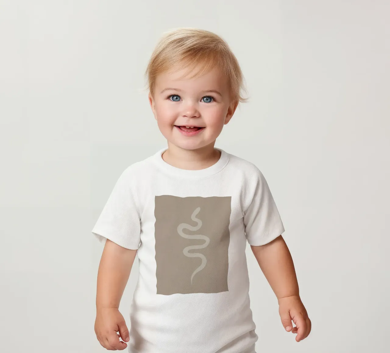 Boho Beige Gesso Bianco Serpente - Minimalista Astratto Organico maglietta neonato da This Wild Soul - Illustration