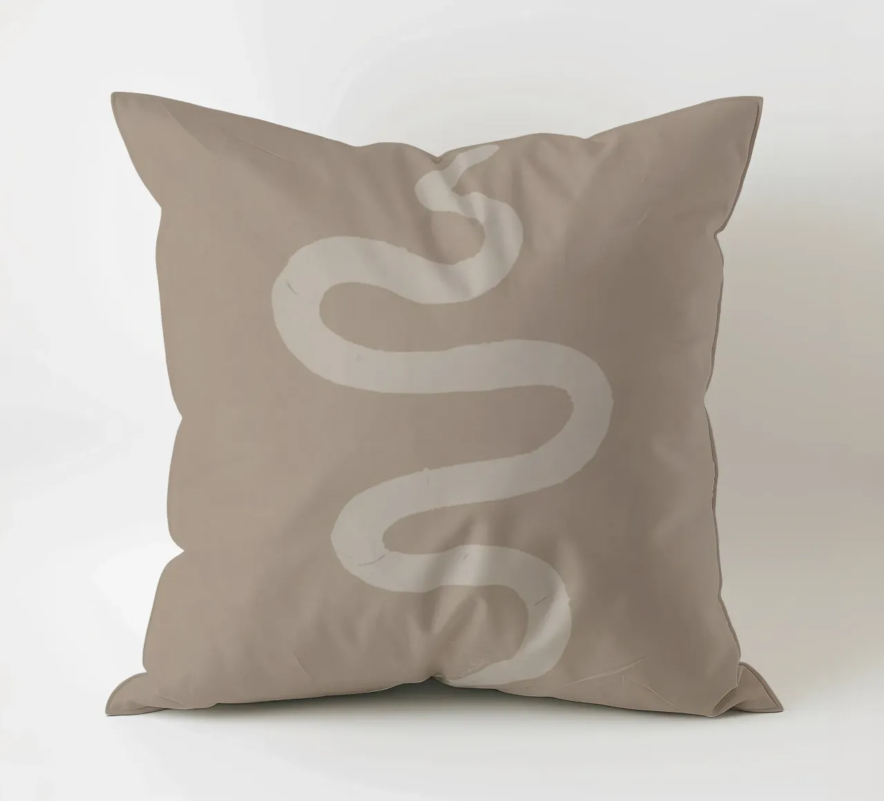 Boho Beige Gesso Bianco Serpente - Minimalista Astratto Organico cuscino da This Wild Soul - Illustration