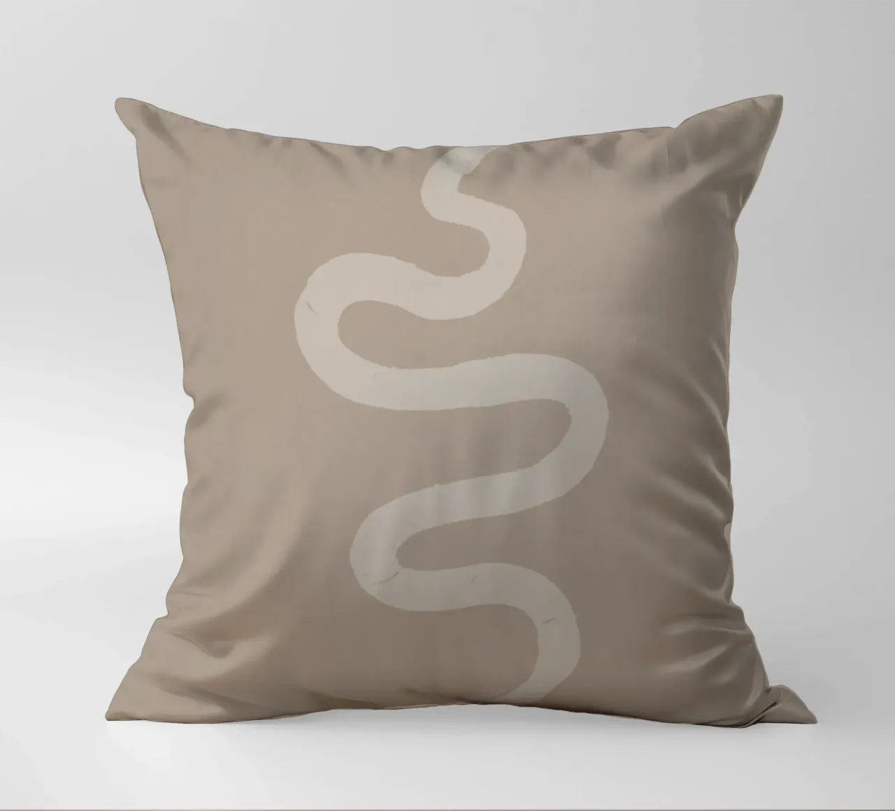 Boho Beige Gesso Bianco Serpente - Minimalista Astratto Organico cuscino da This Wild Soul - Illustration