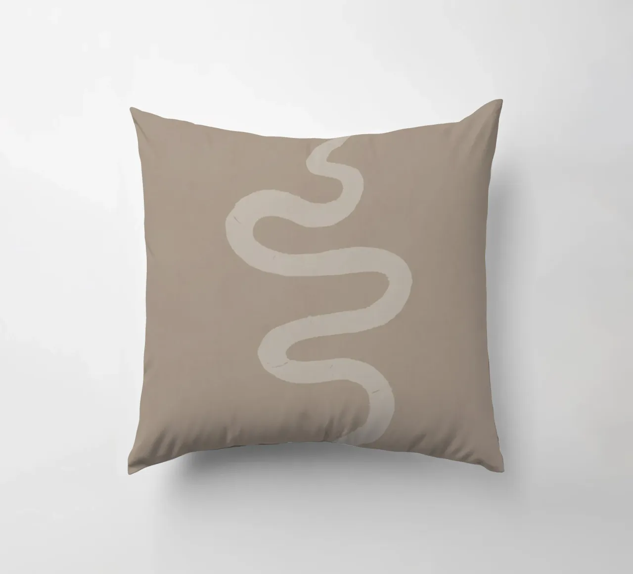 Boho Beige Gesso Bianco Serpente - Minimalista Astratto Organico cuscino da This Wild Soul - Illustration