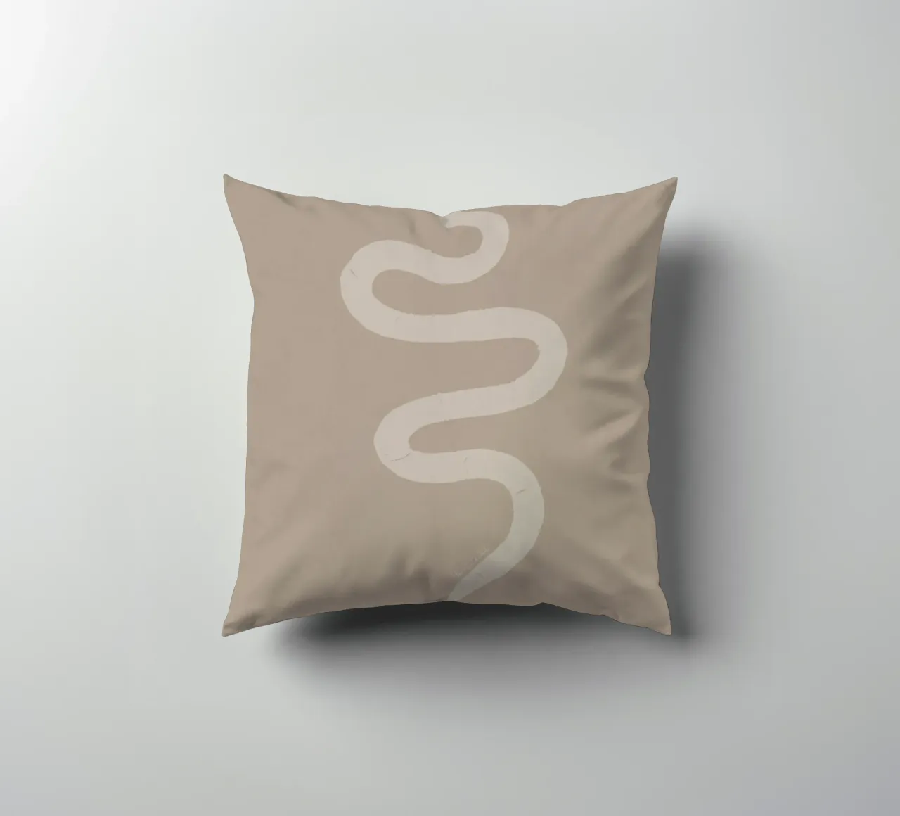 Boho Beige Gesso Bianco Serpente - Minimalista Astratto Organico cuscino da This Wild Soul - Illustration