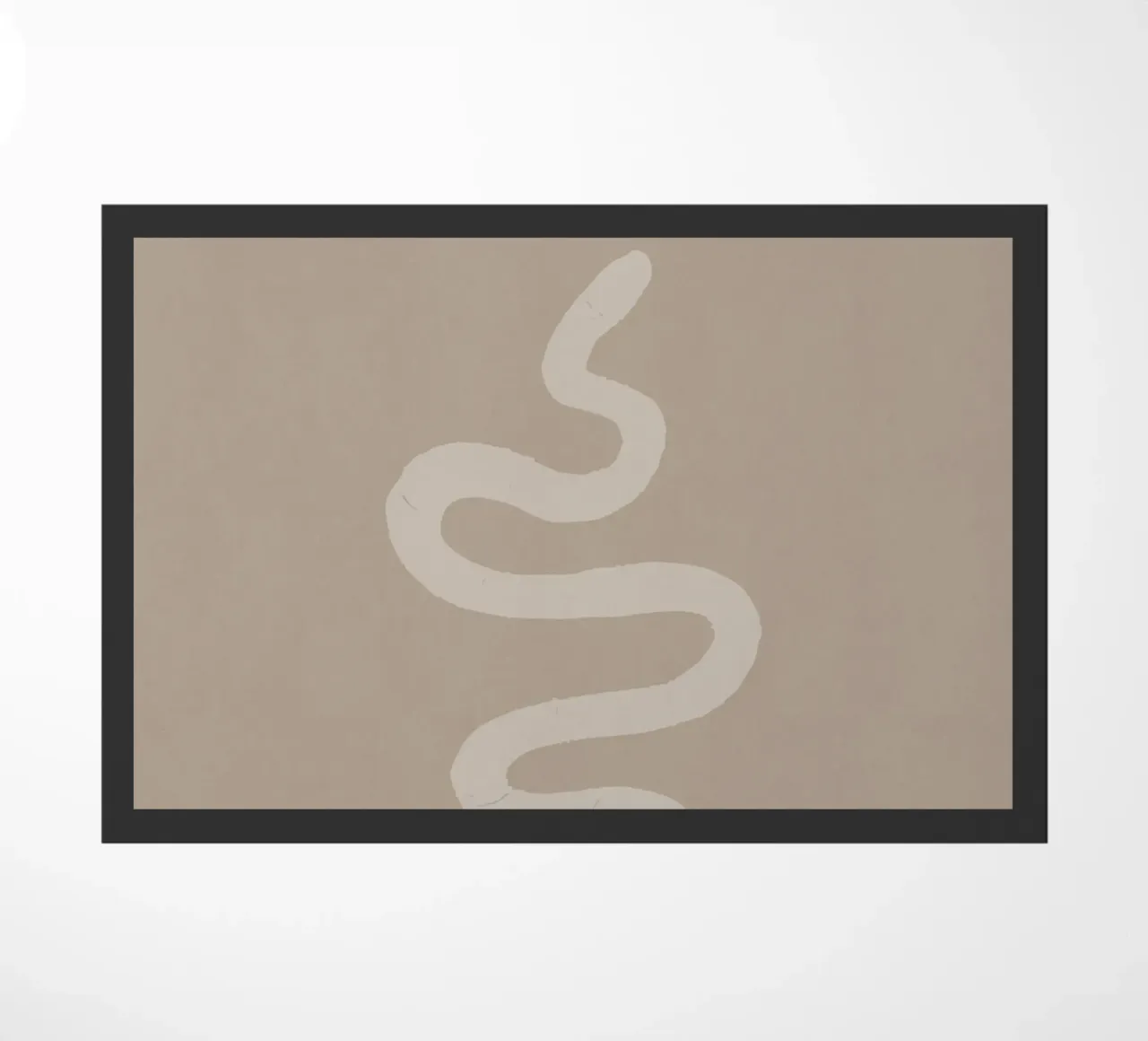 Boho Beige Gesso Bianco Serpente - Minimalista Astratto Organico zerbino da This Wild Soul - Illustration