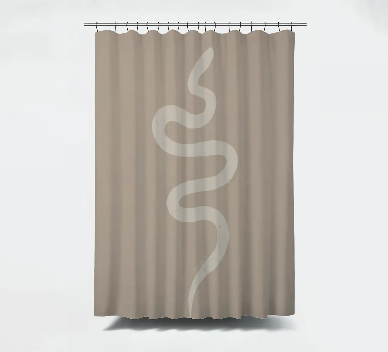 Boho Beige Gesso Bianco Serpente - Minimalista Astratto Organico tenda da doccia da This Wild Soul - Illustration
