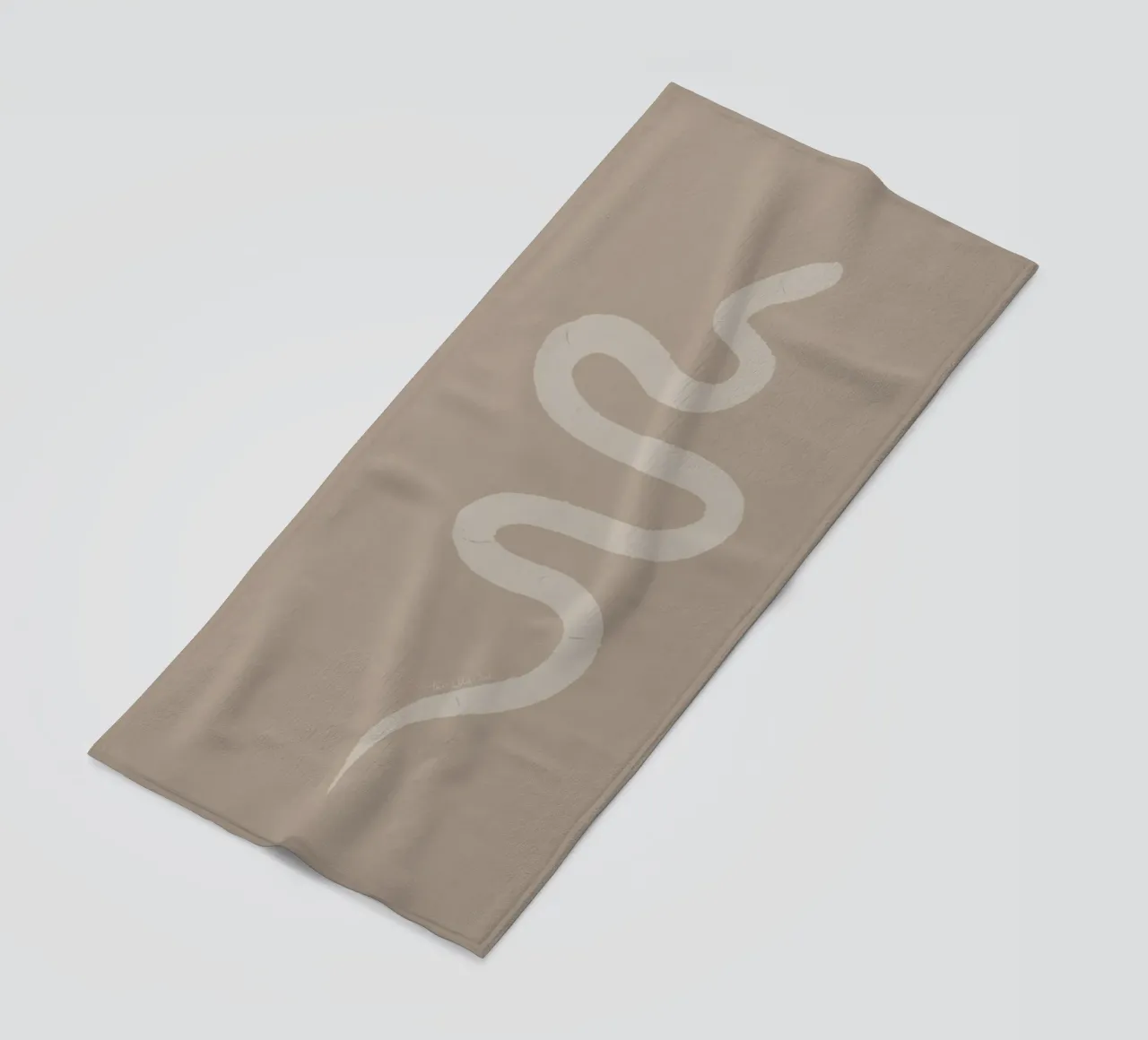Boho Beige Gesso Bianco Serpente - Minimalista Astratto Organico telo mare da This Wild Soul - Illustration