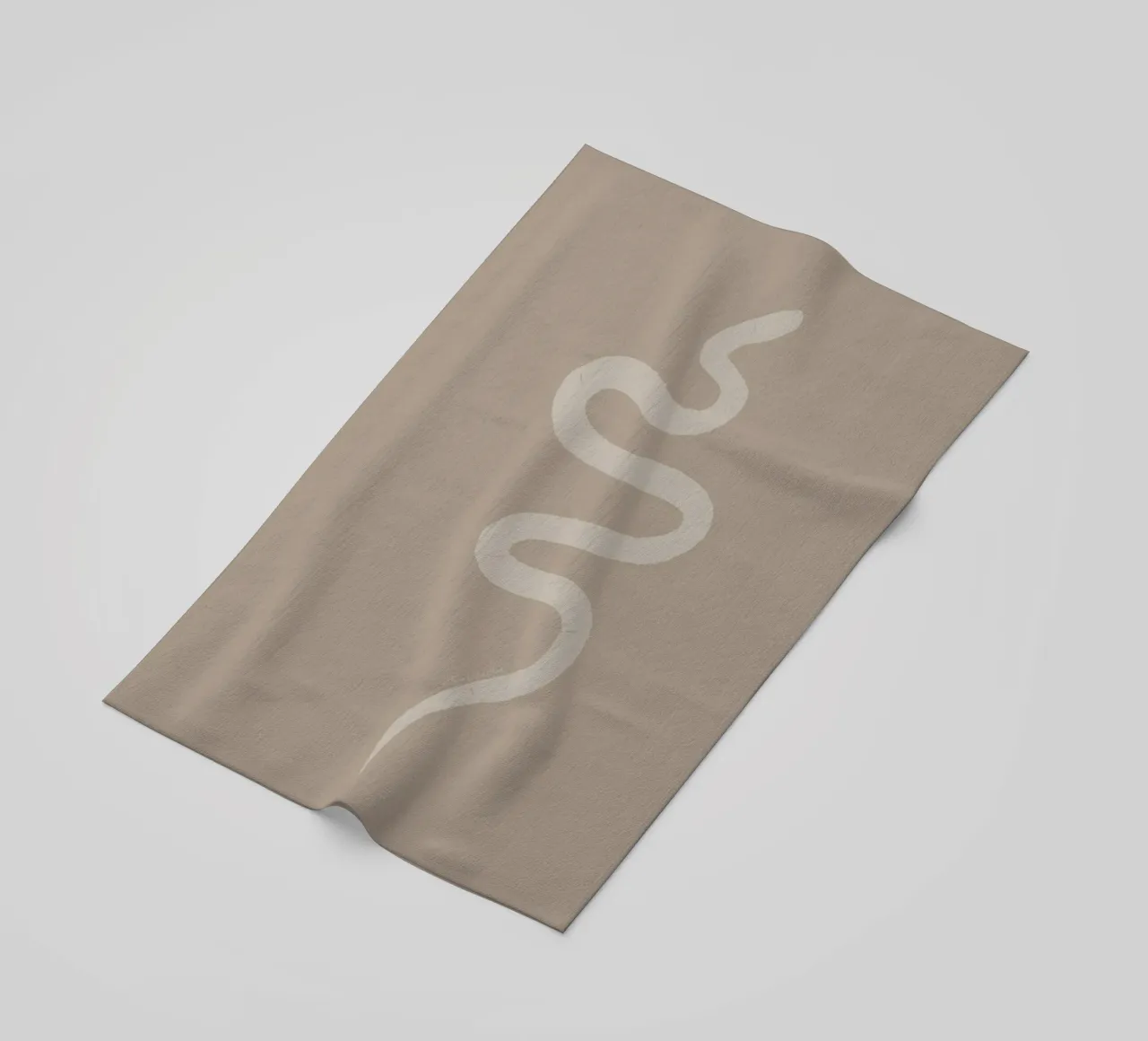 Boho Beige Gesso Bianco Serpente - Minimalista Astratto Organico telo mare da This Wild Soul - Illustration