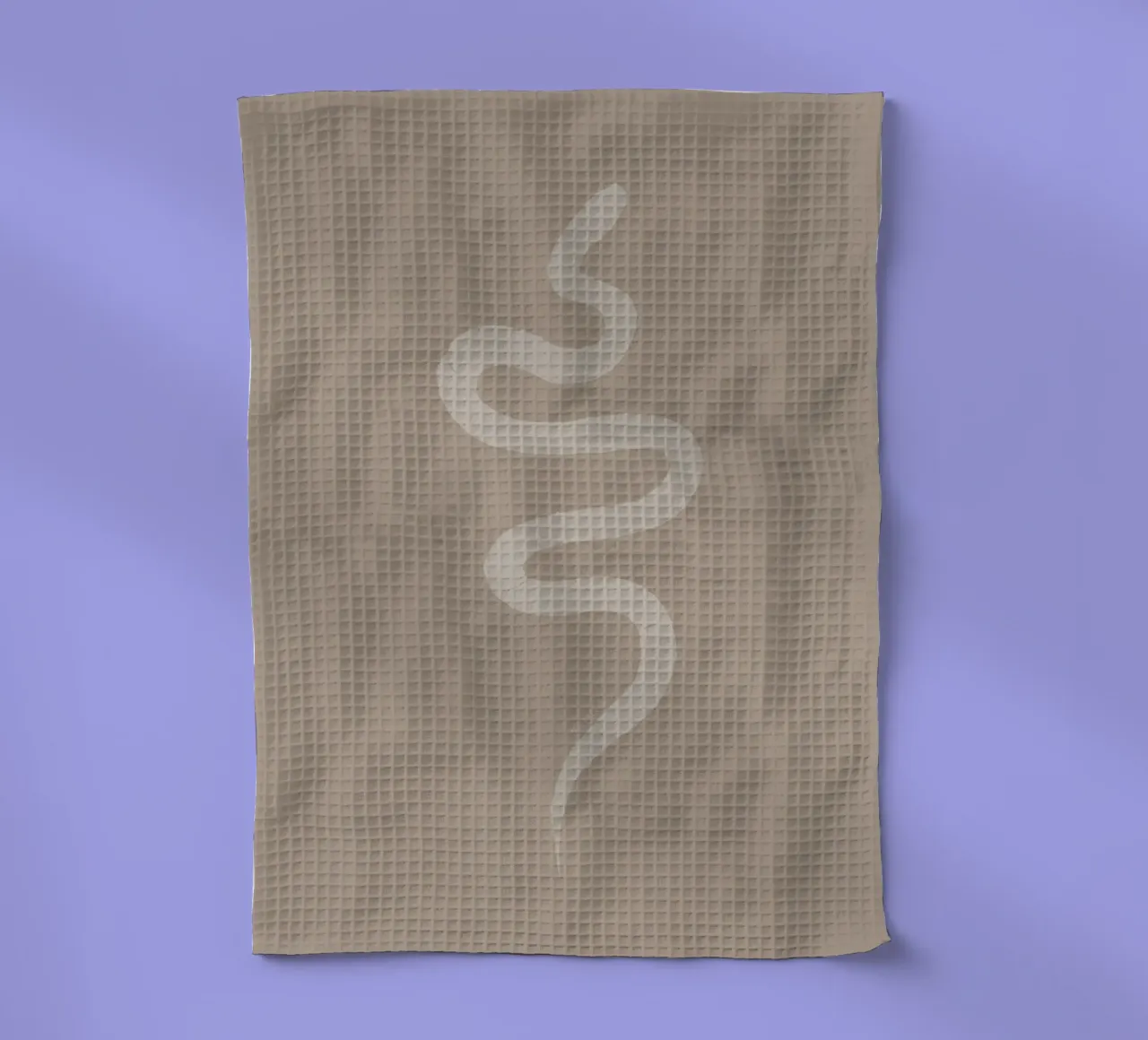 Boho Beige Chalk White Snake - Minimalist Abstract Organic torchon de This Wild Soul - Illustration