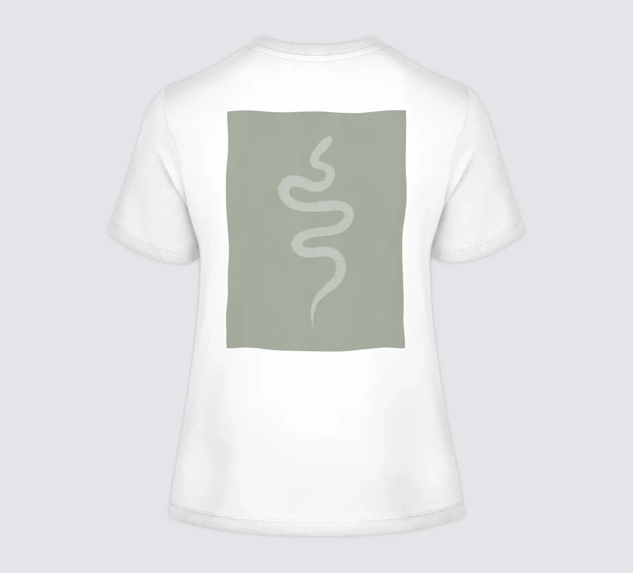 Vert pastel blanc craie Minimaliste abstrait Boho Serpent t-shirt ajusté pour femmes de This Wild Soul - Illustration