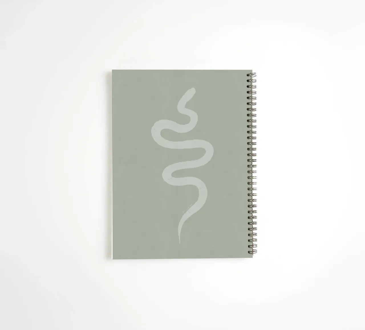 Pastel green chalk white Minimalist abstract Boho Snake spiral notebook by This Wild Soul - Illustration