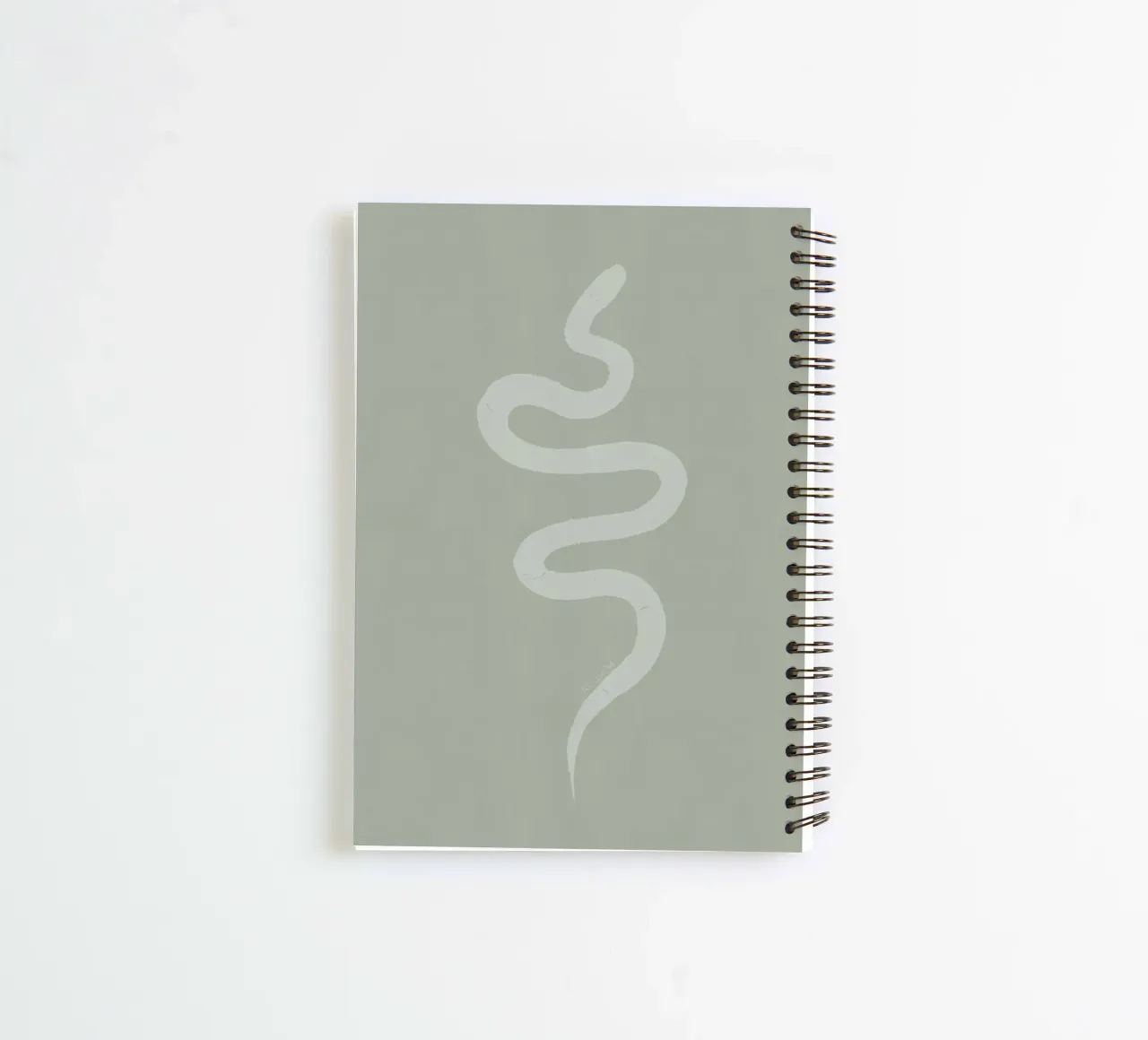 Pastel green chalk white Minimalist abstract Boho Snake spiral notebook by This Wild Soul - Illustration