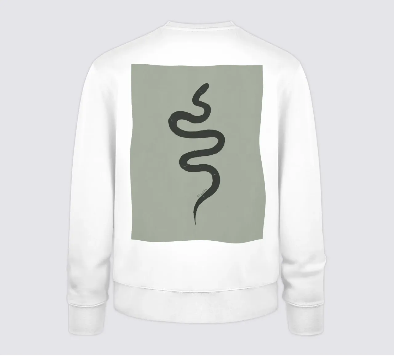 Boho Pastel Vert Sauge Serpent Noir - Minimalist Abstract sweat de This Wild Soul - Illustration