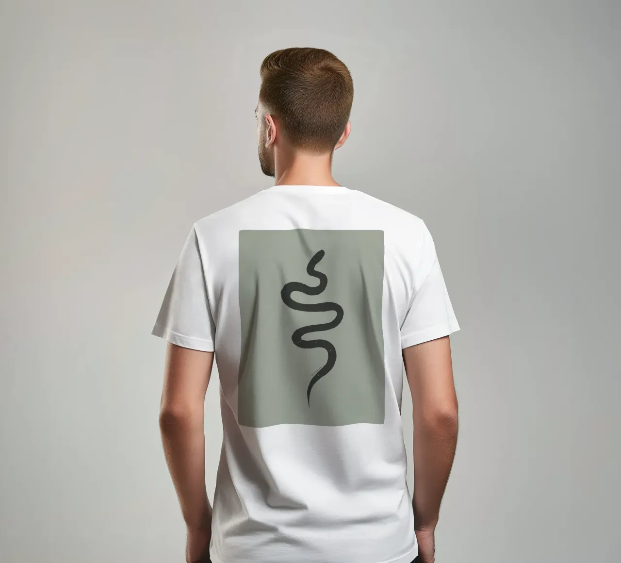 Boho Pastel Vert Sauge Serpent Noir - Minimalist Abstract t-shirt de This Wild Soul - Illustration