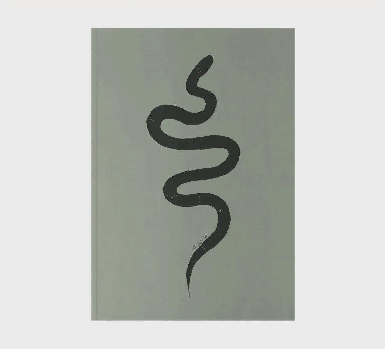 Boho Pastel Vert Sauge Serpent Noir - Minimalist Abstract carnet de notes de This Wild Soul - Illustration