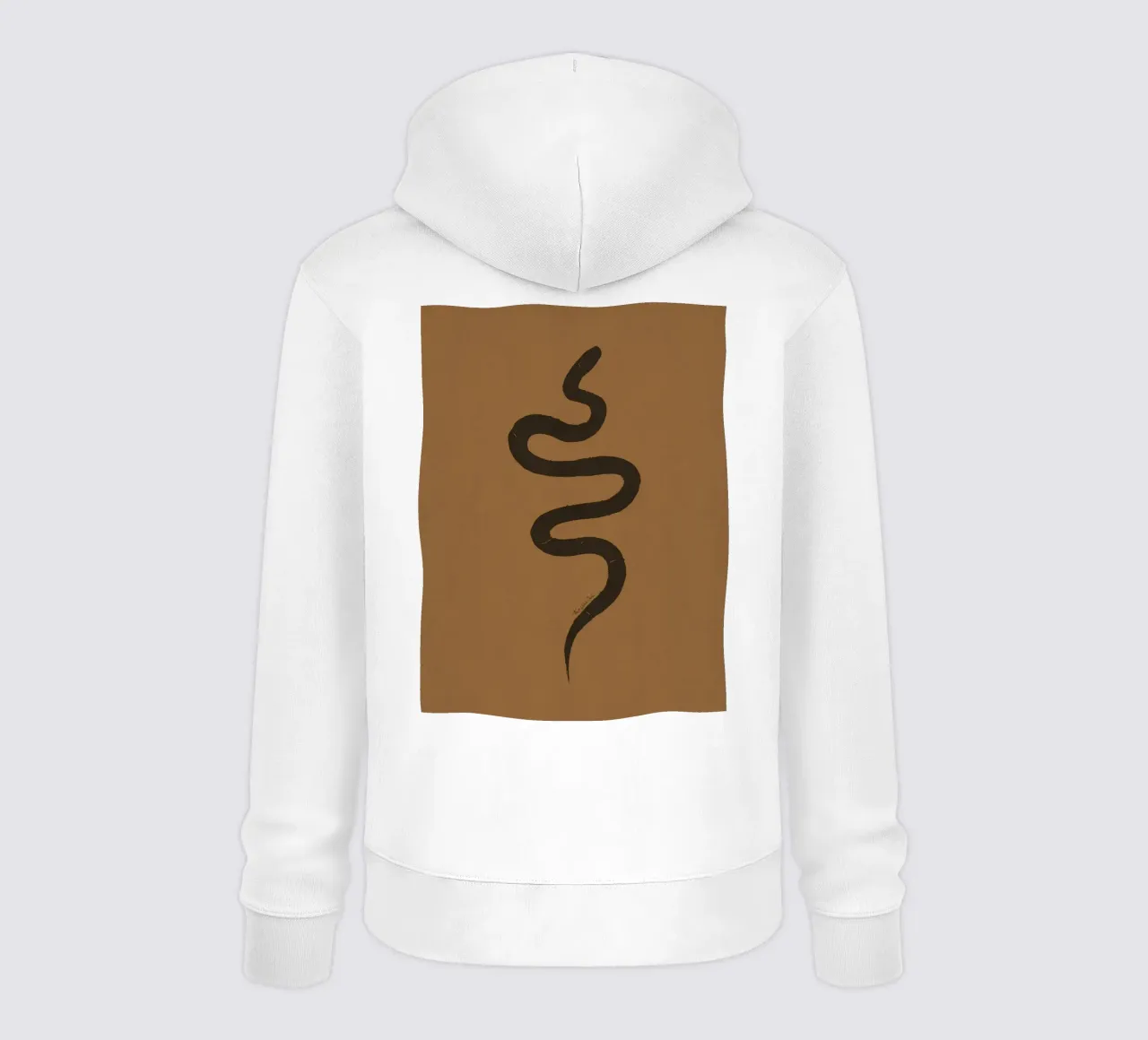 Serpente astratto organico boho in terracotta e nero carbone felpa con cappuccio da This Wild Soul - Illustration