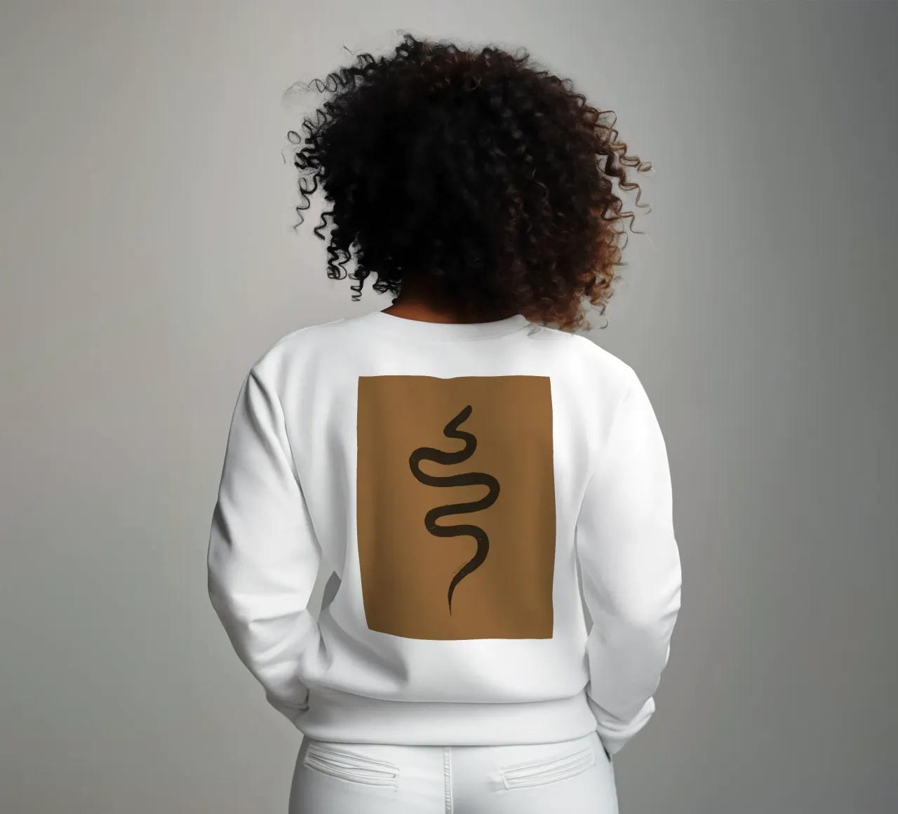 Serpente astratto organico boho in terracotta e nero carbone felpa da This Wild Soul - Illustration