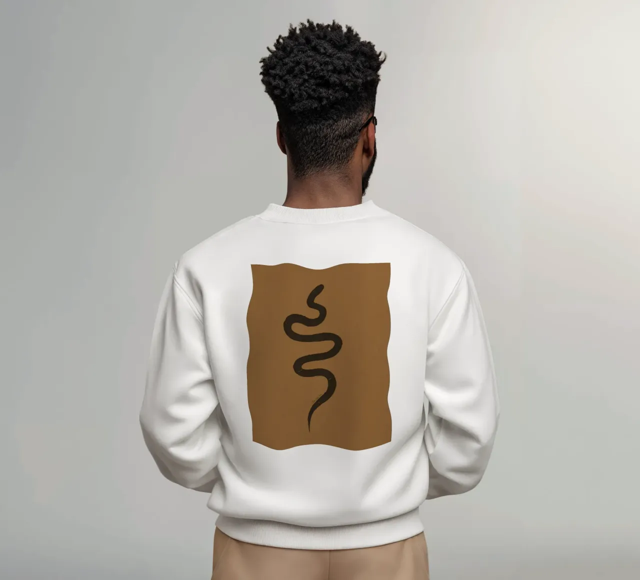Serpente astratto organico boho in terracotta e nero carbone felpa da This Wild Soul - Illustration