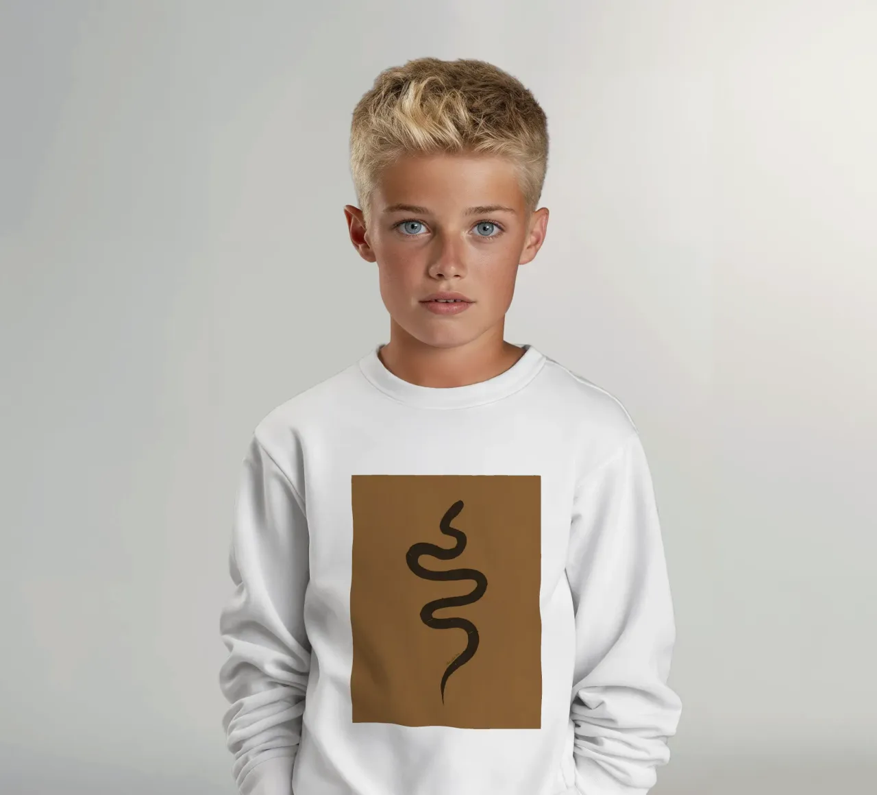 Serpente astratto organico boho in terracotta e nero carbone felpa bambino da This Wild Soul - Illustration