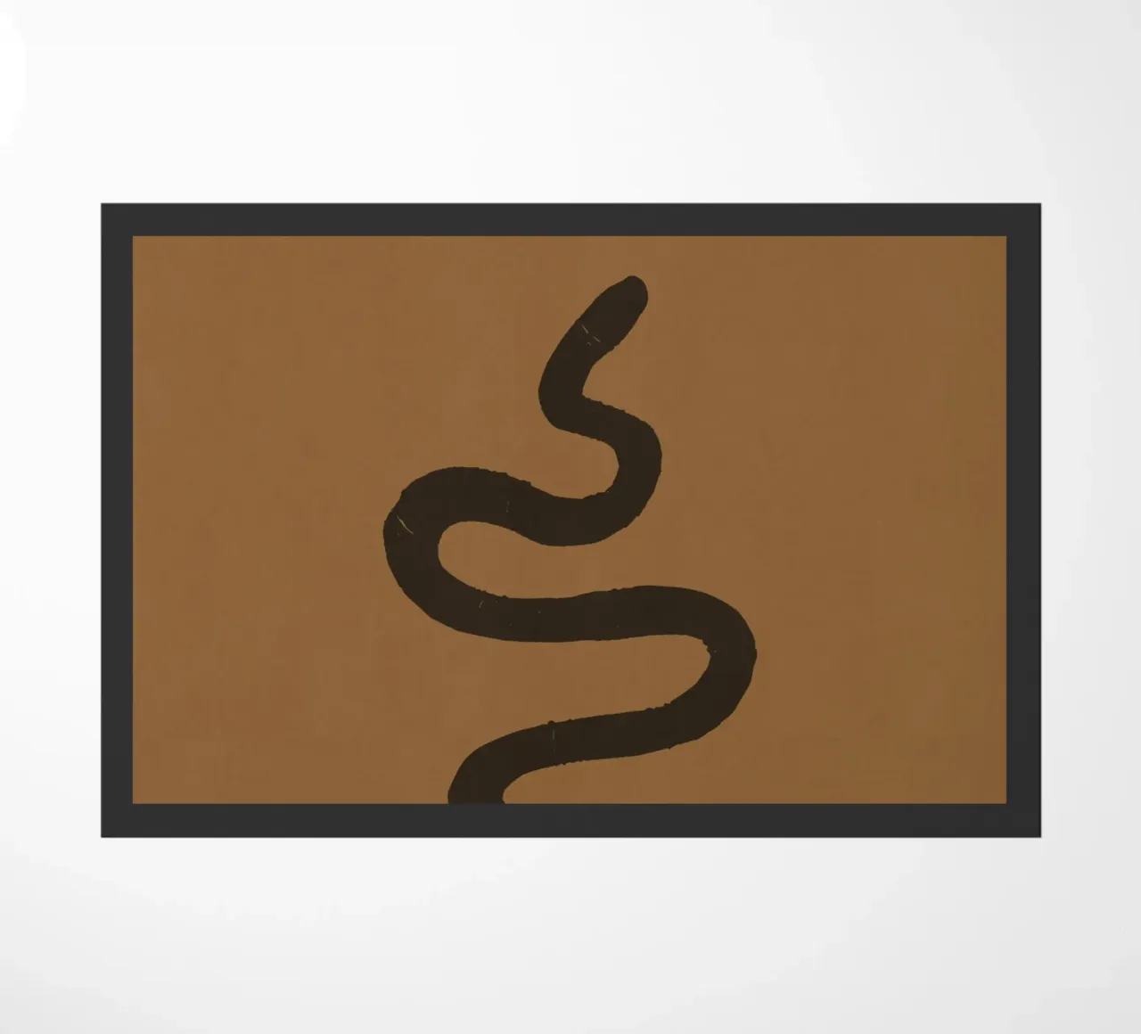 Serpente astratto organico boho in terracotta e nero carbone zerbino da This Wild Soul - Illustration