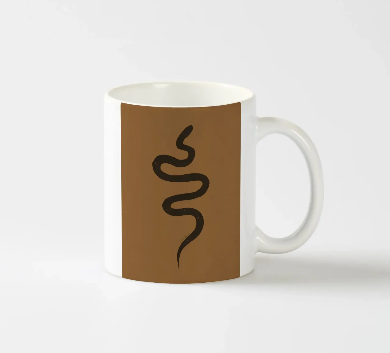 Serpente astratto organico boho in terracotta e nero carbone tazza in ceramica da This Wild Soul - Illustration